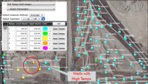 A Temperature Range Map can be created to look for potential landfill fires or elevated temperatures.