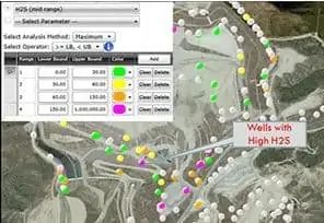 CS DataServices Hydrogen Sulfide Range Map
